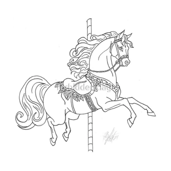 Picture of Hand-drawn Carousel Horse #6